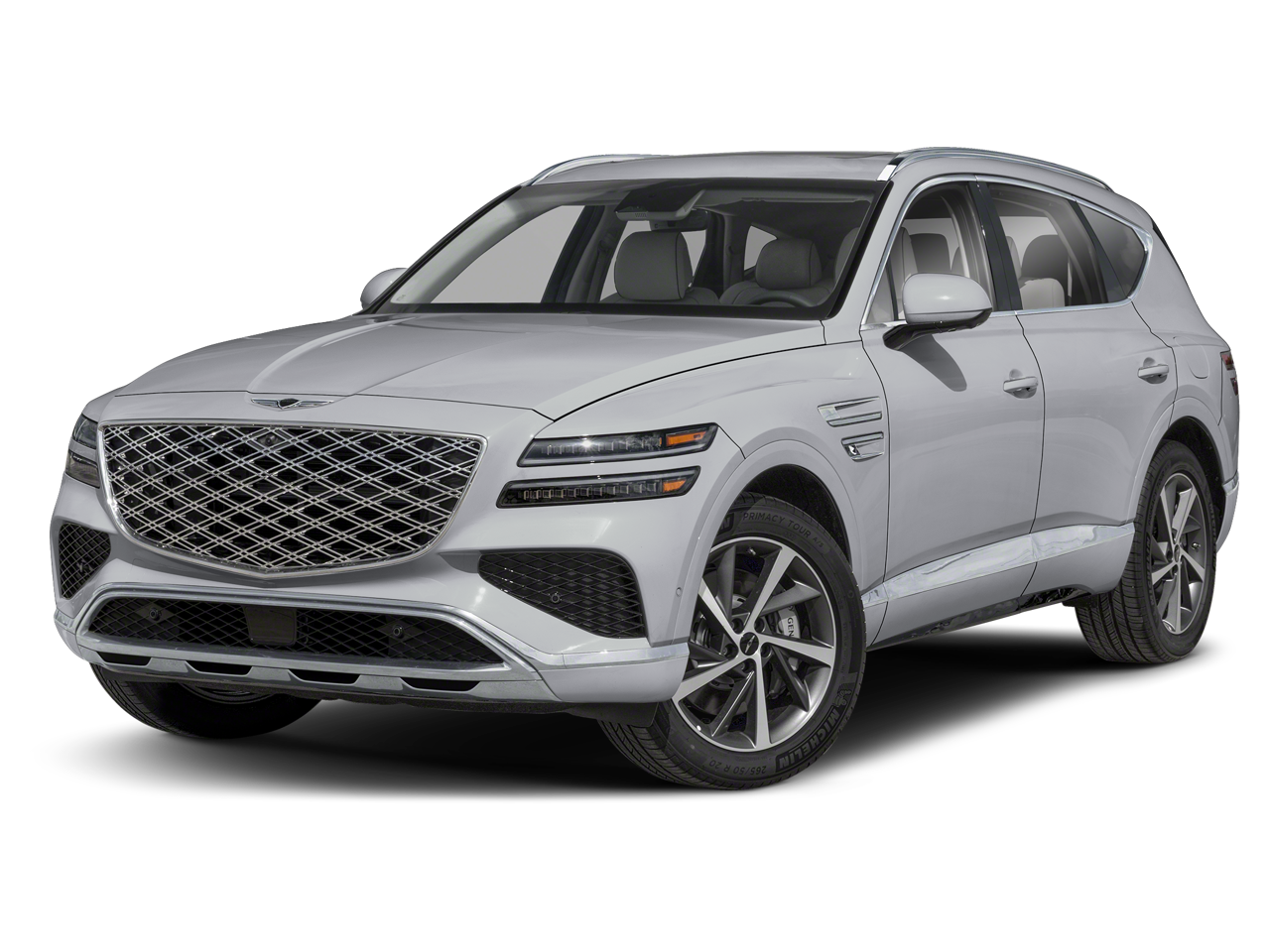2026 Genesis GV80 3.5T Prestige in Savile Silver — front three-quarter view