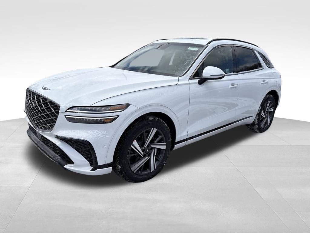 2026 Genesis GV70 3.5T Sport Advanced in Uyuni White — front three-quarter view