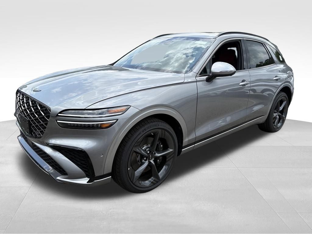 2026 Genesis GV70 3.5T Sport Prestige in Savile Silver — front three-quarter view
