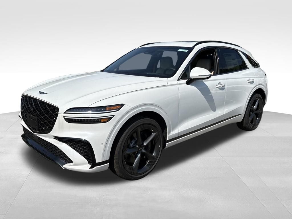 2026 Genesis GV70 3.5T Sport Prestige in Uyuni White — front three-quarter view