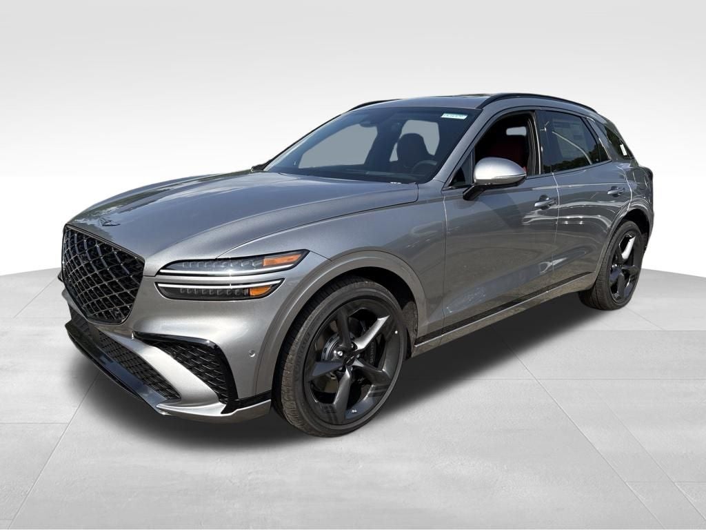 2026 Genesis GV70 3.5T Sport Prestige in Savile Silver — front three-quarter view