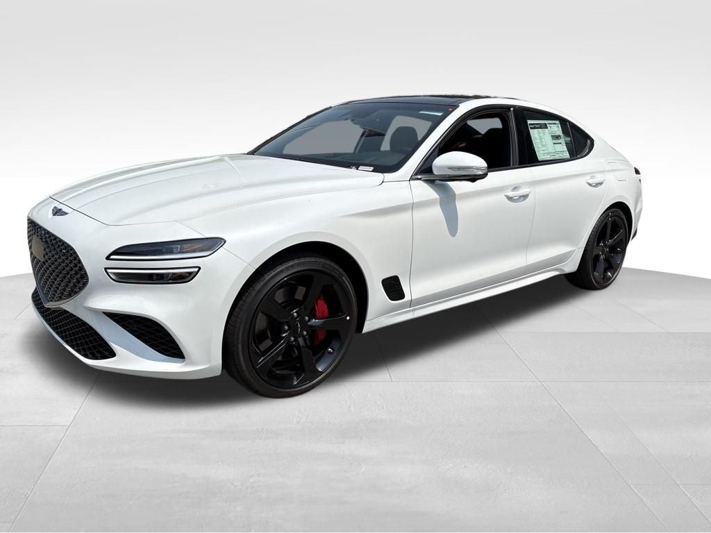 2026 Genesis G70 3.3T Sport Prestige in Uyuni White — front three-quarter view