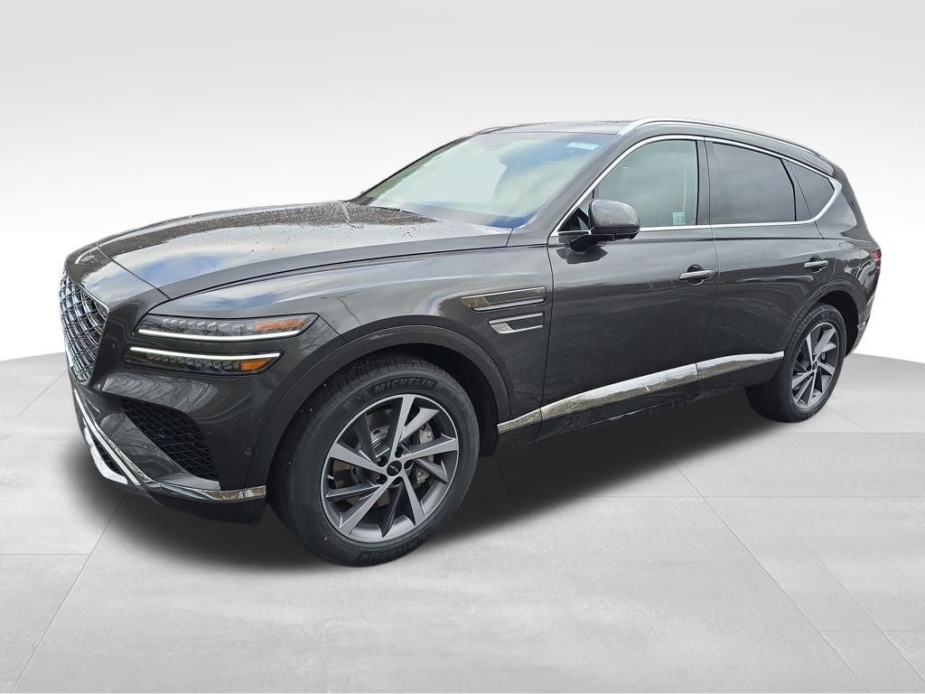 2026 Genesis GV80 3.5T Advanced in Makalu Gray — front three-quarter view