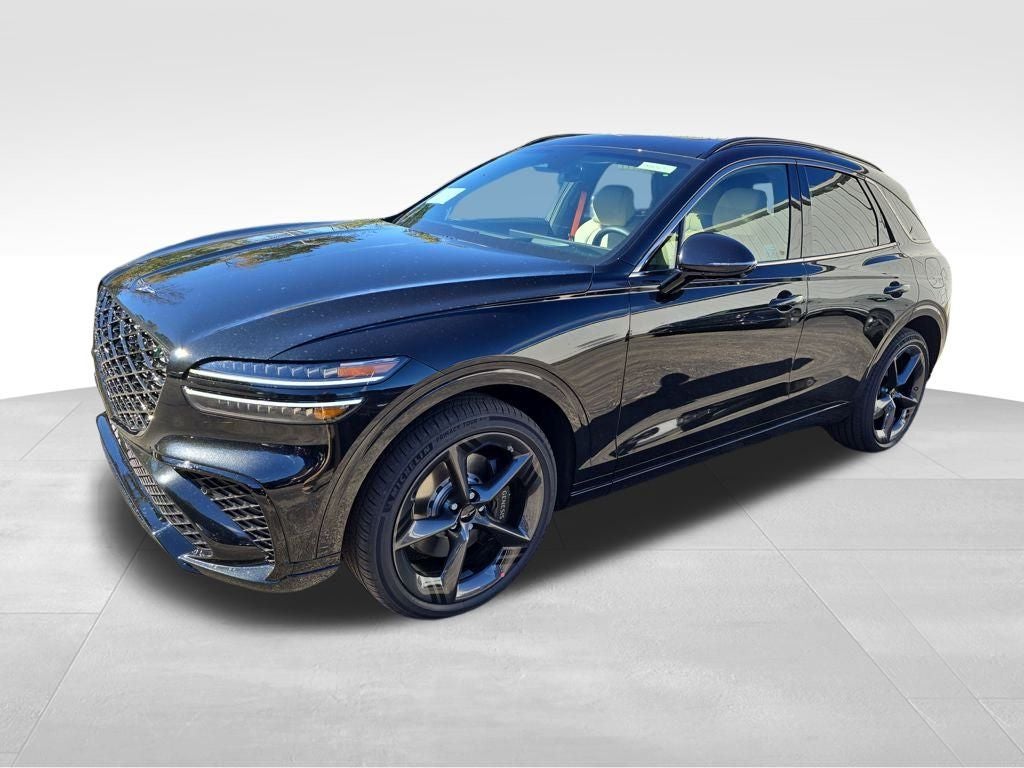 2026 Genesis GV70 3.5T Sport Prestige in Vik Black — front three-quarter view