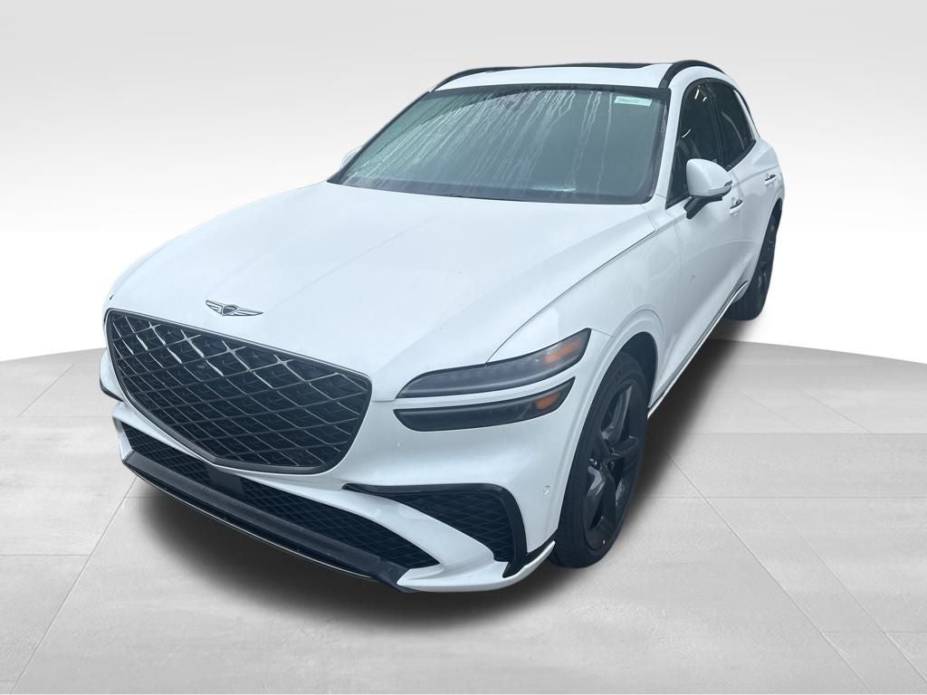2026 Genesis GV70 3.5T Sport Prestige in Uyuni White — front three-quarter view