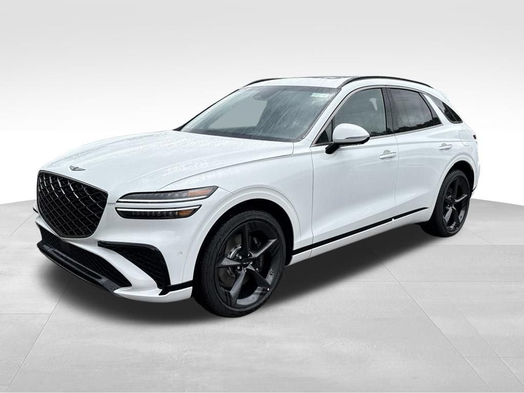2026 Genesis GV70 3.5T Sport Prestige in Uyuni White — front three-quarter view