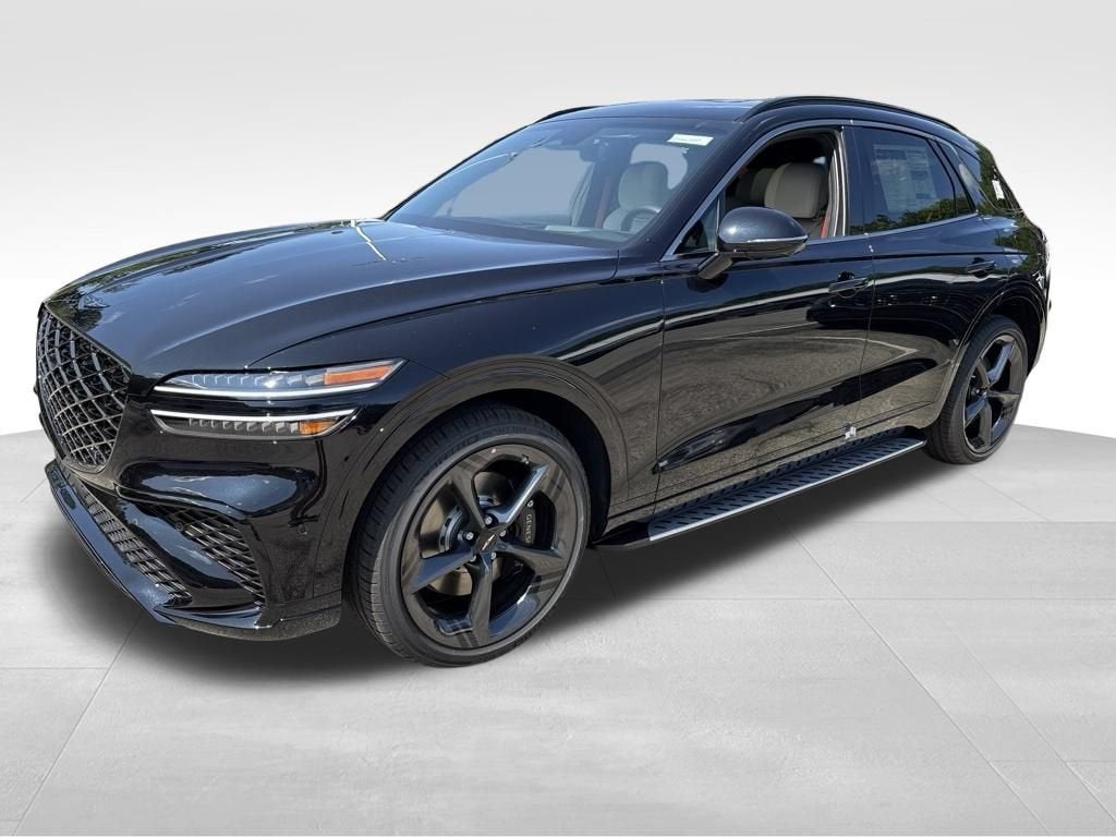 2026 Genesis GV70 3.5T Sport Prestige in Vik Black — front three-quarter view