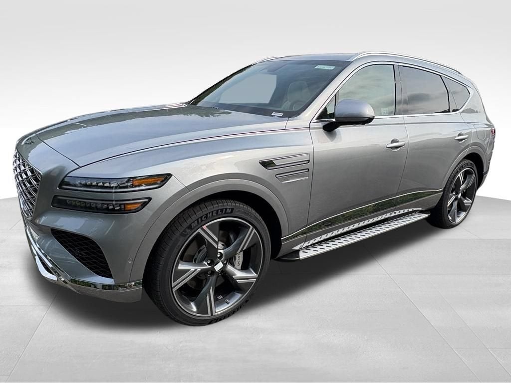 2026 Genesis GV80 3.5T Prestige in Savile Silver — front three-quarter view