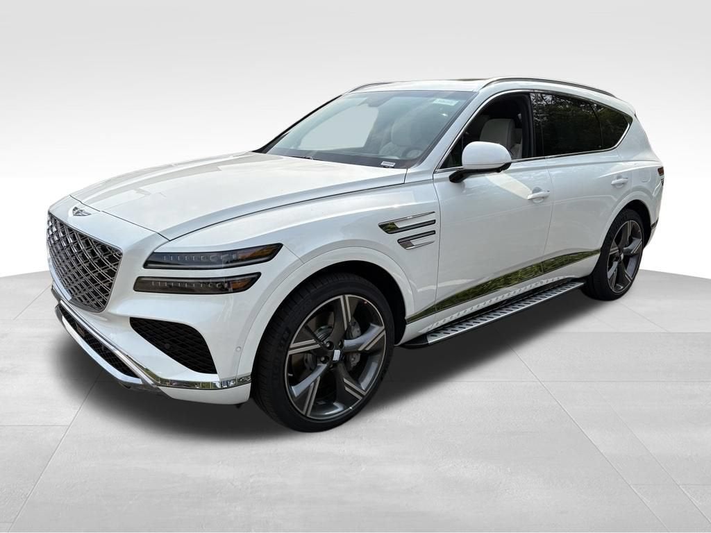 2026 Genesis GV80 3.5T Prestige in Uyuni White — front three-quarter view